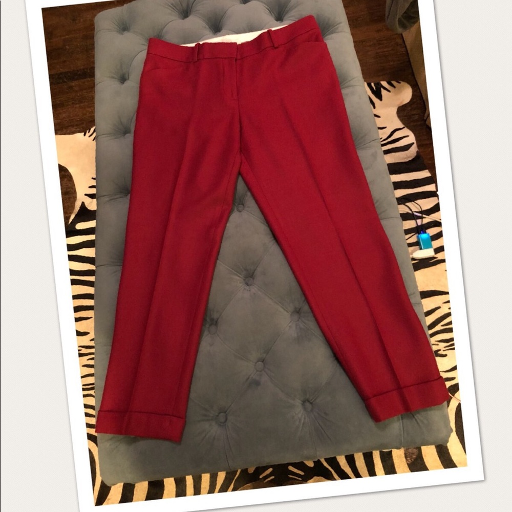 Amazing Deep Red LOFT Marissa Crop Pants